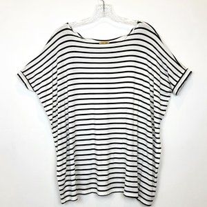 Piko 1988 White and Blue Striped Oversized Boxy T-Shirt, Size Small, GUC